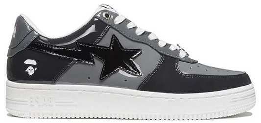 BAPESTA Black & Grey Patent